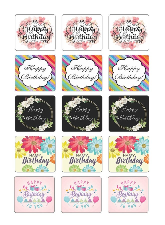 D2C Gift Wrap Sticker | Happy Birthday Stickers in 5 Designs Birthday Party Stickers | Gift Wrapping Supplies (60) - Image 1
